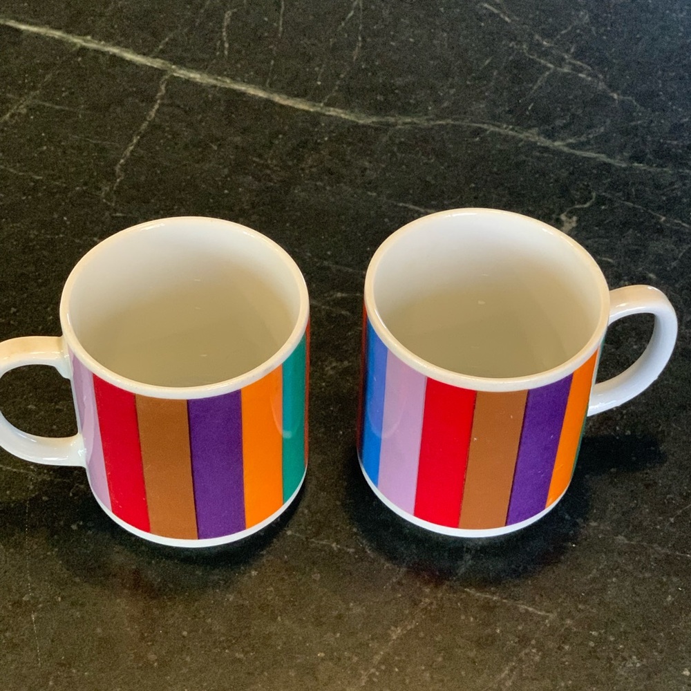 SAN REMO | Set of 2 | Vintage Rainbow Mugs 🌈